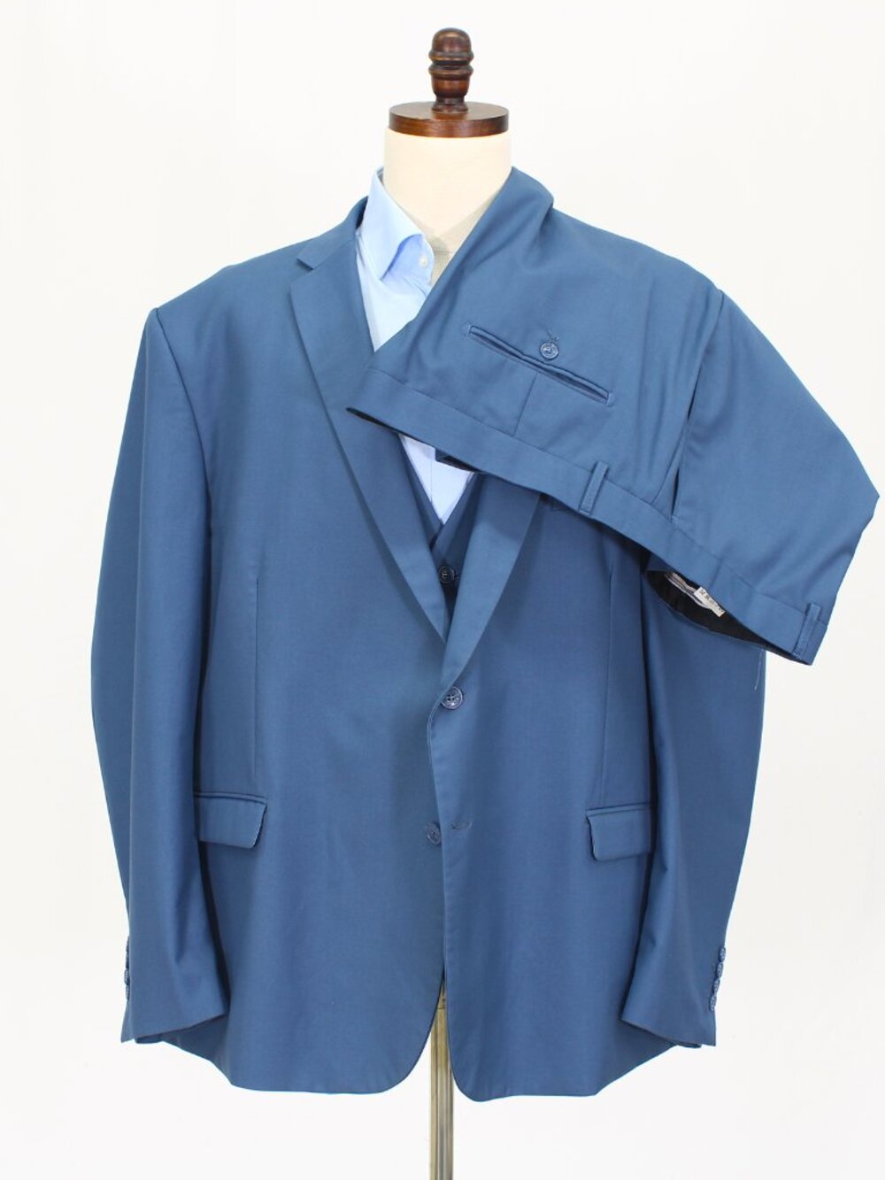 Alain Dupetit 58R 52x31 Blue Full Suit 2-Button Solid R916